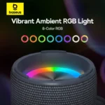 Baseus AeQur 30 Air (Portable Wireless Bluetooth Speaker, IPX5 Waterproof and 15 Hours of Audio Playback)