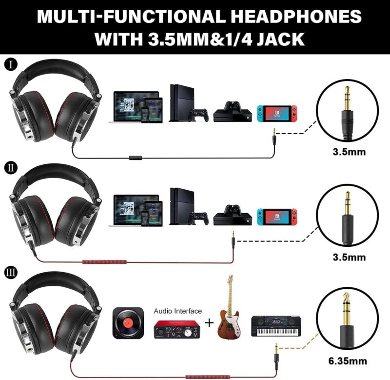 OneOdio Studio Pro 50 (Hi-Res Over-Ear Headphones for Studio Monitoring and Mixing, Sound Isolation, Leather Earcups, 50mm Driver)