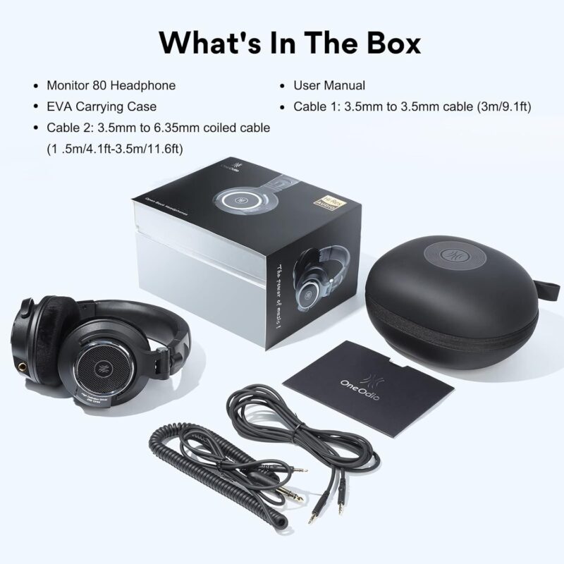 OneOdio Monitor 80 (Wired Over Ear Headphones for Professional Studio Applications, 250 Ohm, Velvet Earpads, Sound Isolation)