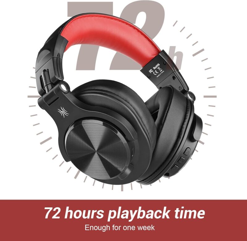 OneOdio Fusion A70 (Bluetooth Over Ear Headphones, Hi-Res, Built-in Mic, 3.5mm/6.35mm Wired Audio Jack for Studio Monitor & Mixing)