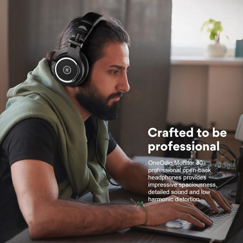 OneOdio Monitor 80 (Wired Over Ear Headphones for Professional Studio Applications, 250 Ohm, Velvet Earpads, Sound Isolation)