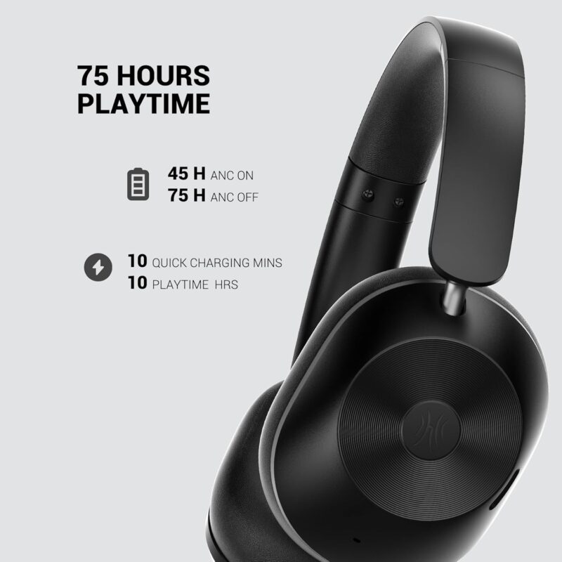 OneOdio Focus A5 (Wireless Over-Ear Headphones, Hybrid Active Noise Cancelling, 75H Playtime, Hi-Res LDAC Wireless Audio, Bluetooth 5.4, Built-in Mic, Low Latency)