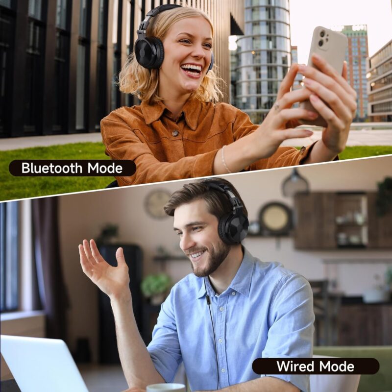 OneOdio Studio Pro C (Wireless/Wired Stereo Bluetooth Headsets Foldable Headset with Deep Bass, 50mm Neodymium Drivers)
