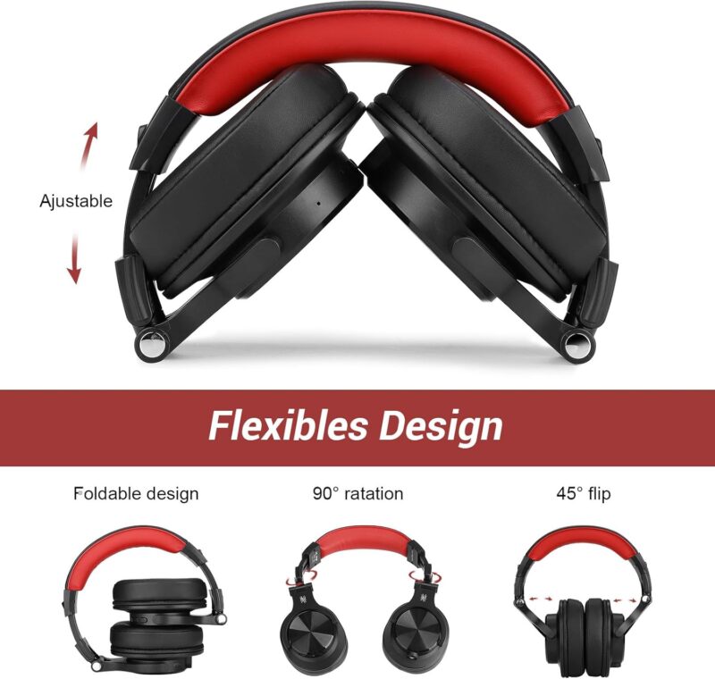 OneOdio Fusion A70 (Bluetooth Over Ear Headphones, Hi-Res, Built-in Mic, 3.5mm/6.35mm Wired Audio Jack for Studio Monitor & Mixing)