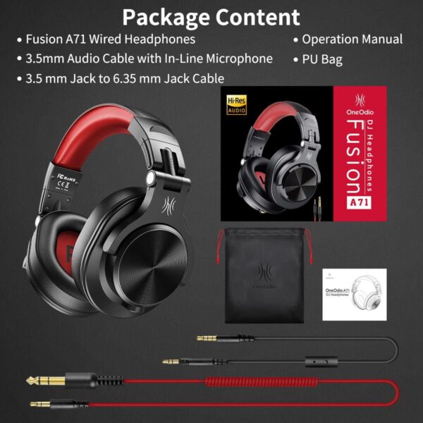 OneOdio Fusion A71 (Hi-Res Studio Recording Headphones – Wired Over Ear Headphones with SharePort)