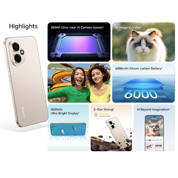 Honor 400 12GB/256GB (Snapdragon 7 Gen 3, 200MP AI Camera, Silicon Carbon Battery with 80W Charging Speed)