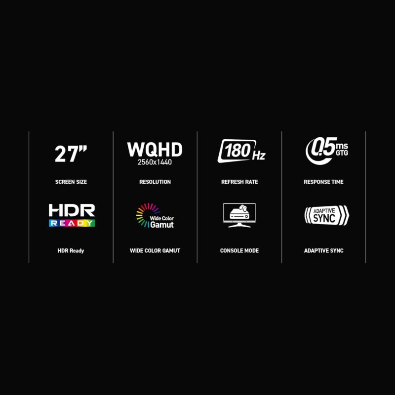 MSI MAG 275QF (27-inch WQHD Gaming Monitor, 180Hz, 0.5ms)