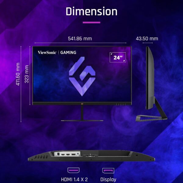 ViewSonic VX2479-HD-PRO (24-inch Full HD Monitor, 1ms MPRT Response Time, 180Hz)