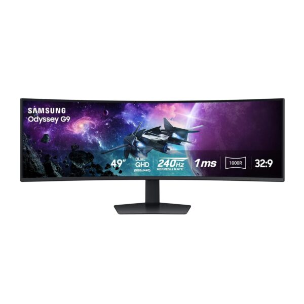 Samsung Odyssey G9 G95C (49-inch DQHD Gaming Monitor, 1000R, 0.03ms, 240Hz DisplayHDR 1000)