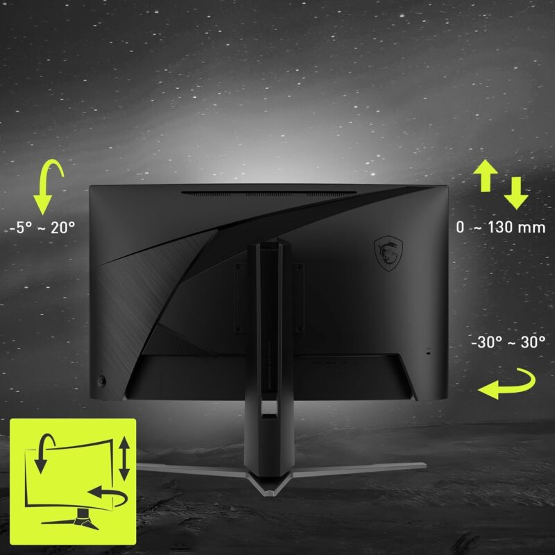 MSI MAG 27CQ6PF (27-inch WQHD Gaming Monitor, Rapid VA, 180Hz, 0.5ms, HDR Ready, 1500R)