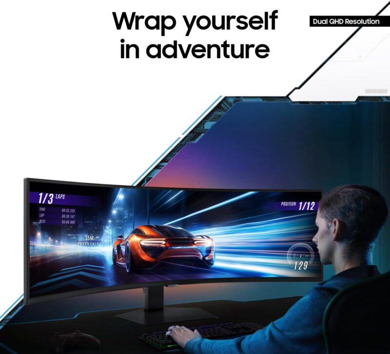 Samsung Odyssey G9 G95C (49-inch DQHD Gaming Monitor, 1000R, 0.03ms, 240Hz DisplayHDR 1000)