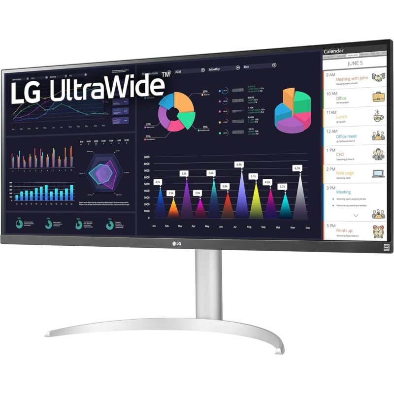 LG UltraWide 34WQ650-W (White 34-inch FullHD Monitor, VESA DisplayHDR 400, AMD FreeeSync, 100Hz, 5ms)