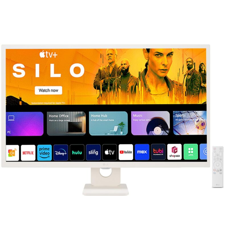 LG Smart Monitor 32SR50F-W (White 32-inch FullHD Smart Monitor, WebOS, AirPlay 2 Support, 8ms)