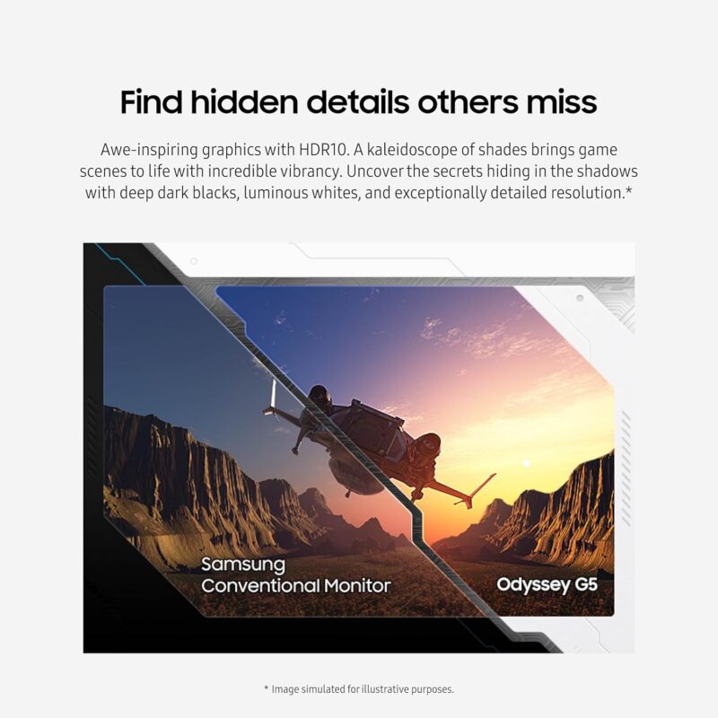 Samsung Odyssey G5 G55C (27-inch QHD Curved Gaming Monitor, 1ms, 165Hz)