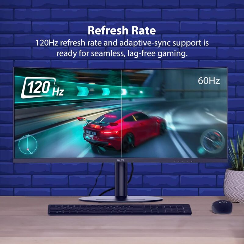 MSI MODERN MD342CQP (34-inch UWQHD Curved Monitor, EyeErgo, 120Hz Game Ready, KVM, PIP)