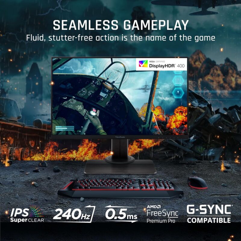 ViewSonic XG2431 (24-inch Full HD Gaming Monitor, Blur Busters, VESA DisplayHDR 400, 240Hz)