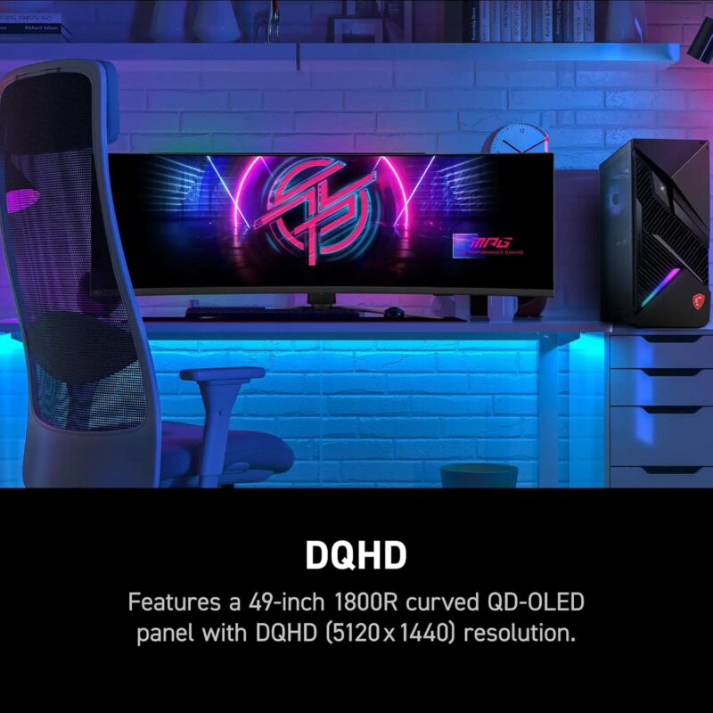 MSI MPG 491CQPX (49-inch QD-OLED DQHD Gaming Monitor, 240Hz, 0.03ms, OLED Care 2.0, 1800R)