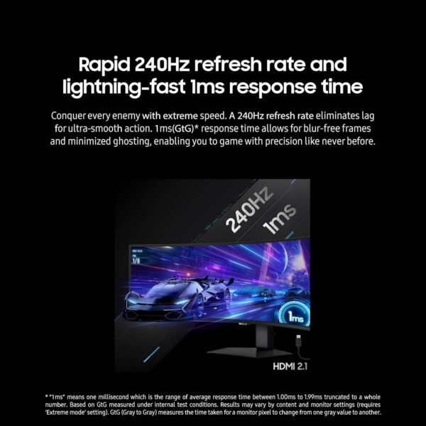 Samsung Odyssey G9 G95C (49-inch DQHD Gaming Monitor, 1000R, 0.03ms, 240Hz DisplayHDR 1000)