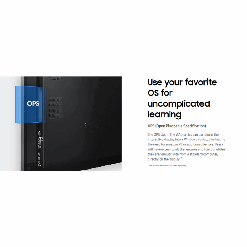 Samsung WAD Interactive Display (86-inch Interactive eBoard, 60Hz, Google Services)