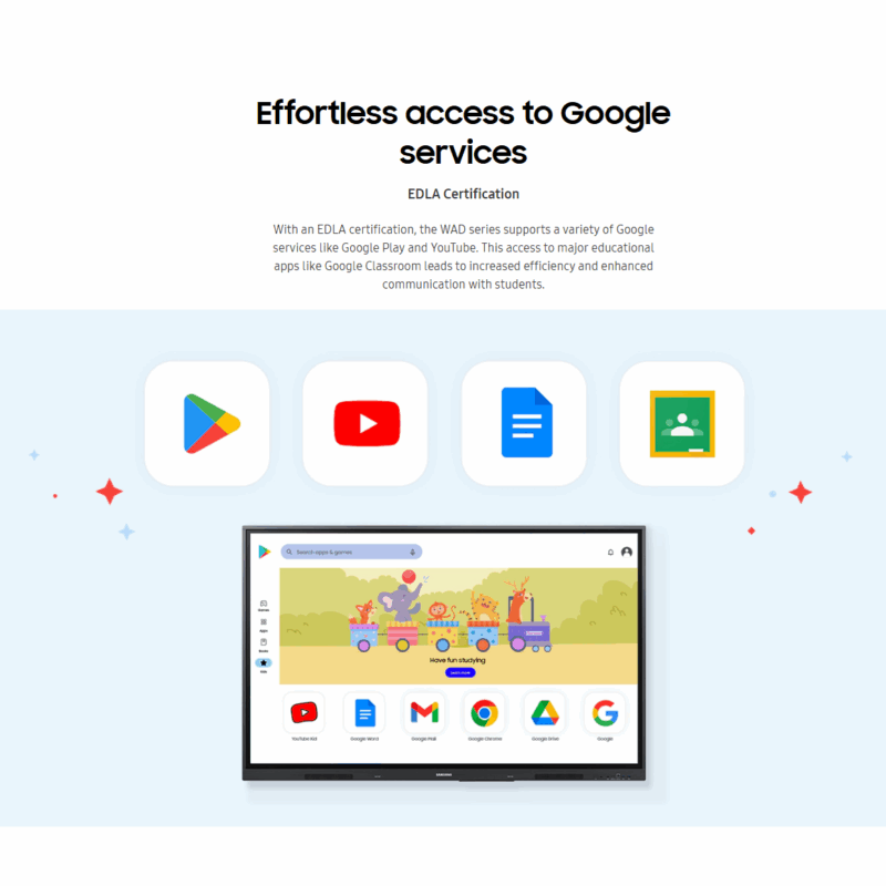 Samsung WAD Interactive Display (86-inch Interactive eBoard, 60Hz, Google Services)