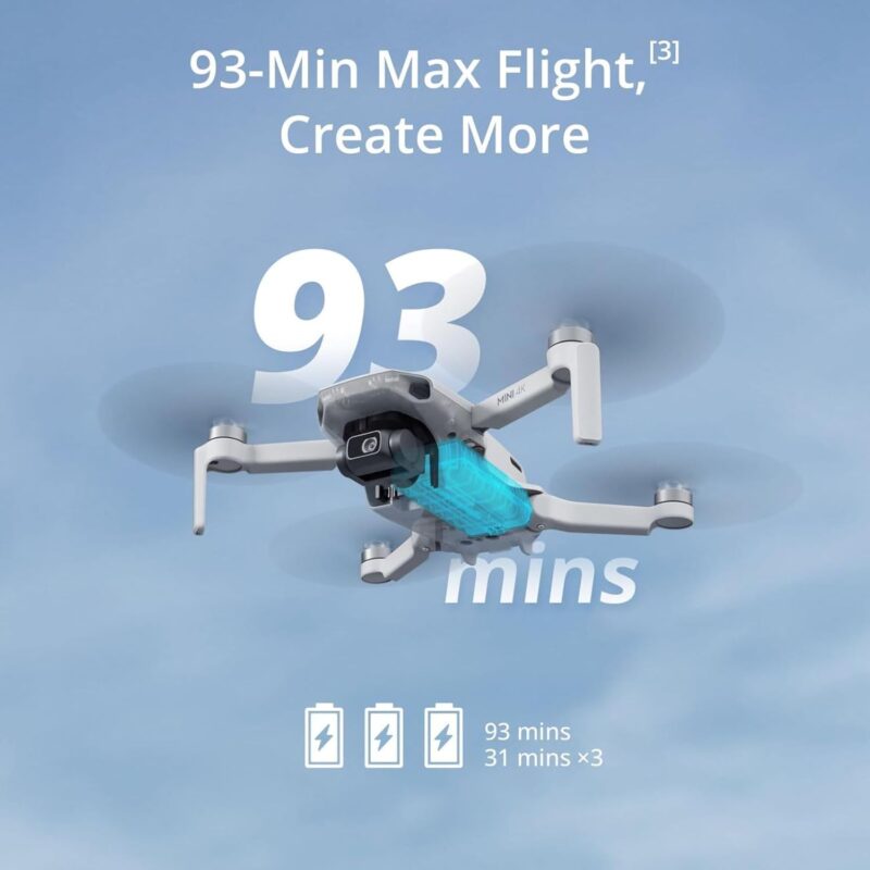 DJI Mini 4K Fly More Combo (4K UHD Drone Camera, Less than 249 g, 3-Axis Gimbal, 10km Video Transmission Range)