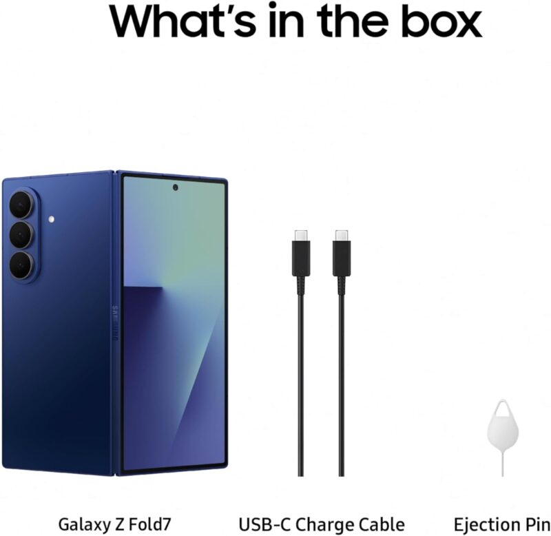 Samsung Galaxy Z Fold7 (Thinnest and Lightest Foldable by Samsung, Snapdragon 8 Elite, All-Day Battery) [Pre-Order]