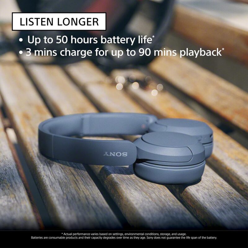 Sony WH-CH520 (Wireless Headphones, 50 Hours Battery Life, Quick Charging)