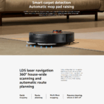 Xiaomi Robot Vacuum S20+ (Auto-Raising Mop & Smart Carpet Detection, 6000Pa Suction, LDS Laser Navigation, 170min Runtime)