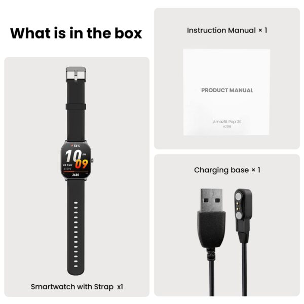 Amazfit Pop 3S (Smartwatch with 1.96" AMOLED Display, BT Calling, SpO2, 12-Day Battery Life, AI Voice Assistance, 100 Sports Modes) - Image 3