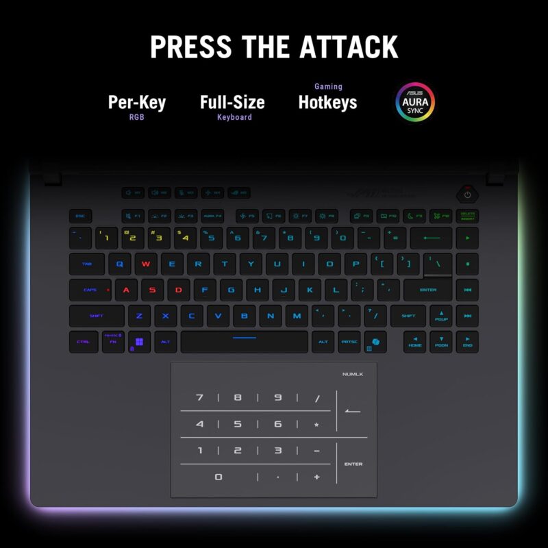 ASUS ROG Strix G16 (2025) G615LR-AS96 - (Intel Core Ultra 9 275HX, 32GB/1TB, 16-inch 2.5K, Nvidia GeForce RTX 5070Ti, W11H) - Image 3