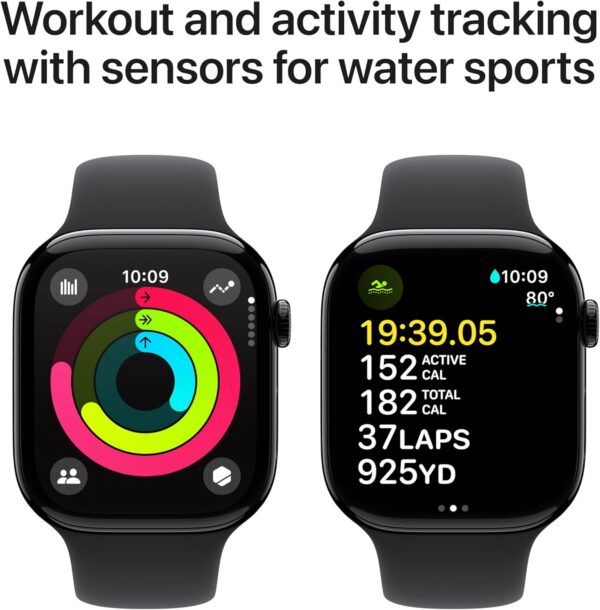 Apple Watch Series 10 (42/46mm Smartwatch with Aluminium Case and Sport Band, Fitness Tracker, ECG App, Always-On Retina Display, Water Resistant) - Image 4