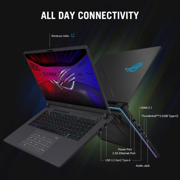 Asus ROG Strix G16 (2025) G615LR-AS96 - (Intel Core Ultra 9 275HX, 32GB/1TB, 16-inch 2.5K, Nvidia GeForce RTX 5070Ti, W11H) - Image 5