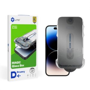 Lito Magic Box D+ Tools Privacy Full Glass Screen Protector (With Easy Applicator) For Apple iPhone 14 Pro Max