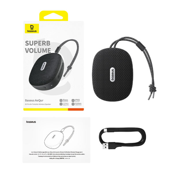 Baseus AeQur 35 Pro Air (Portable Wireless Bluetooth Speaker with 40mm Large Driver) - Image 12