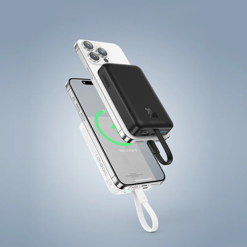 Baseus Magnetic Power Bank 30W 10000mAh With Built-in USB-C Cable - Image 2