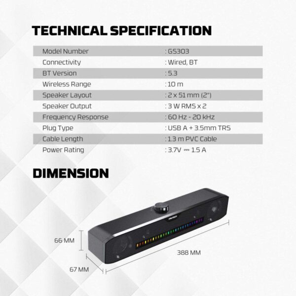 Fantech GS303 Groove Bar | Dual Mode Soundbar - Image 3