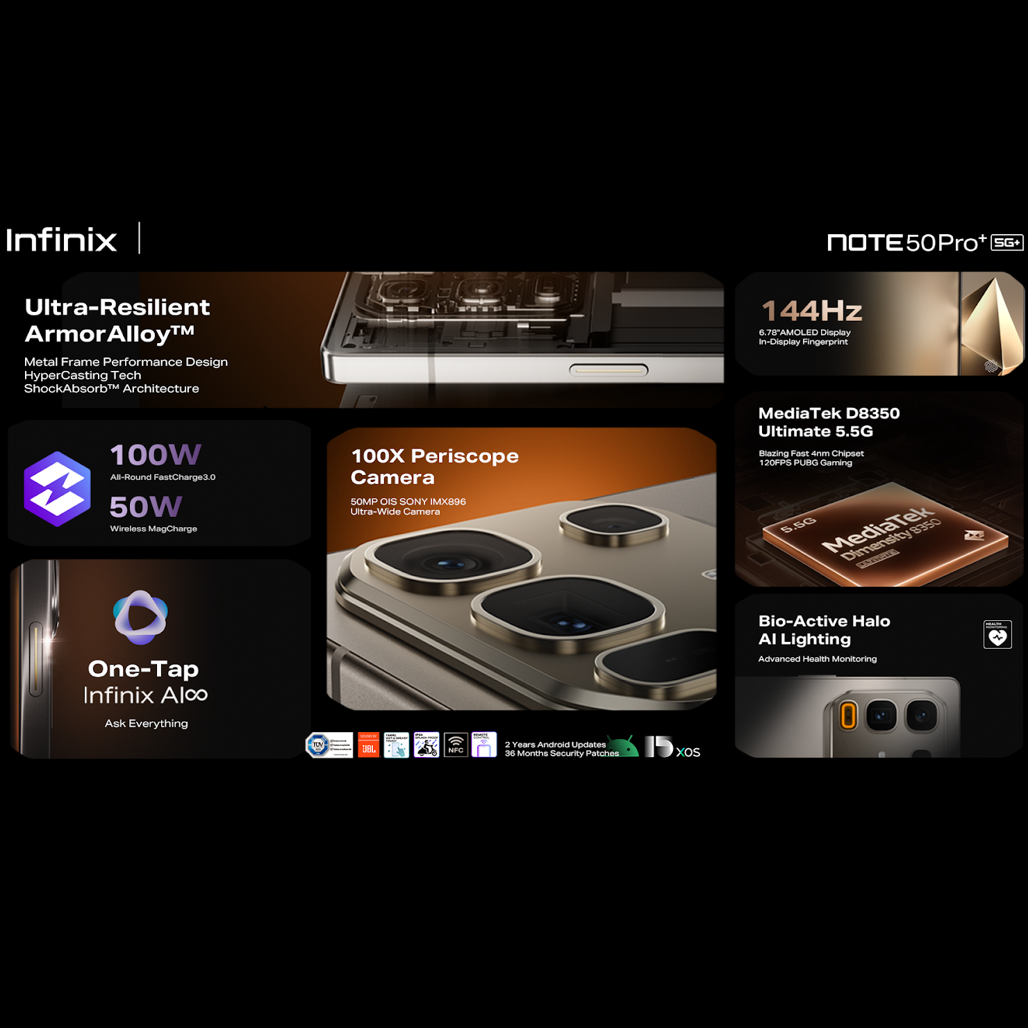Infinix Note 50 Pro+ 12GB/256GB (Dimensity 8350 4nm, 4K Video, 120fps, 100W Fast Charging) - Image 4