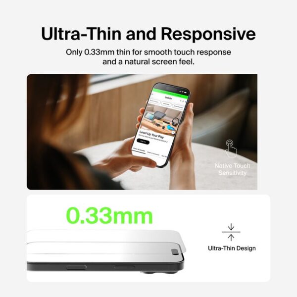 Belkin TemperedGlass Screen Protector for iPhone 17 (With Easy Align Tray) - Image 4