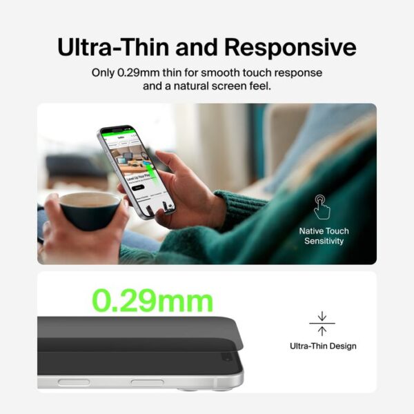 Belkin InvisiGlass Privacy Filter Screen Protector for iPhone 17 (With Easy Align Tray) - Image 5
