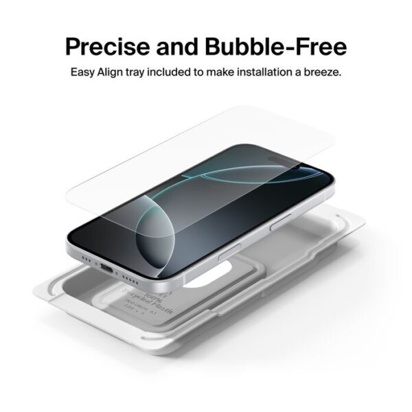 Belkin TemperedGlass Screen Protector for iPhone 17 (With Easy Align Tray) - Image 3