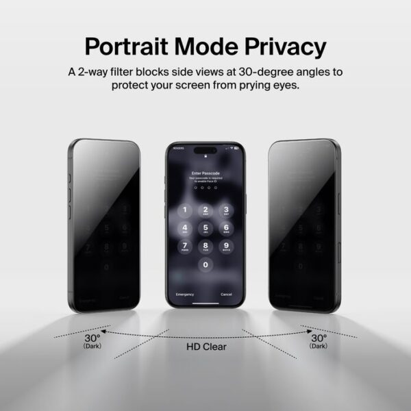 Belkin InvisiGlass Privacy Filter Screen Protector for iPhone 17 (With Easy Align Tray) - Image 6