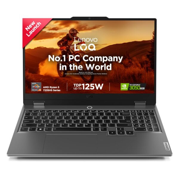 LENOVO LOQ 15ARP9 83JC00GKUS (AMD RYZEN 5-7235HS, 512GB NVME/12GB DDR5, 15.6" FHD 144HZ, RTX 4050 6GB, WIN 11/LUNA GREY)